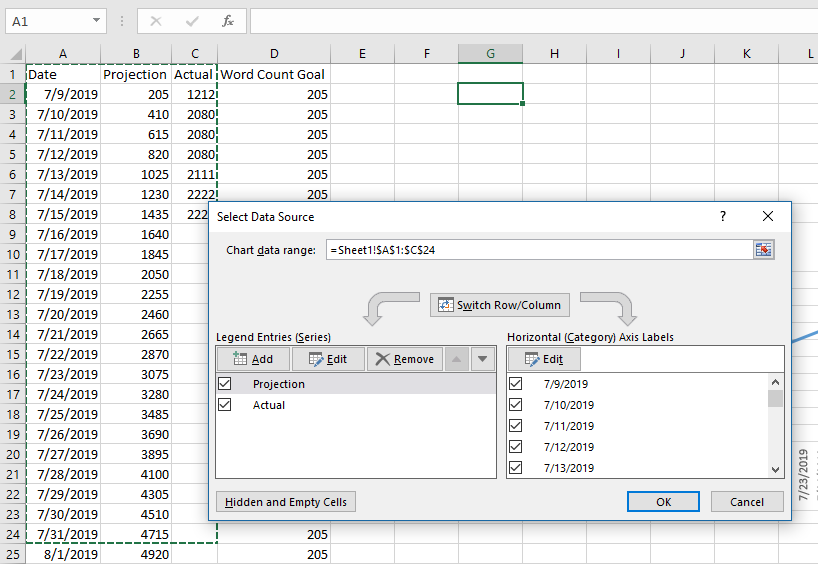 Setting Up Excel To Track Your Writing Project And Make Your Deadlines 