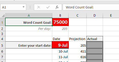 Setting up Excel to track your writing project and make your deadlines ...